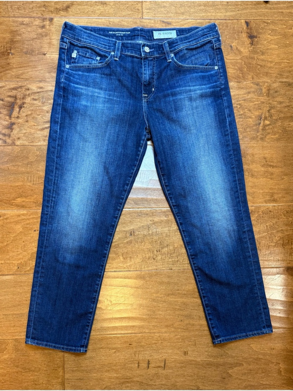 AG Adriano Goldschmied Ex Boyfriend Slim Jeans 30R Medium Wash
